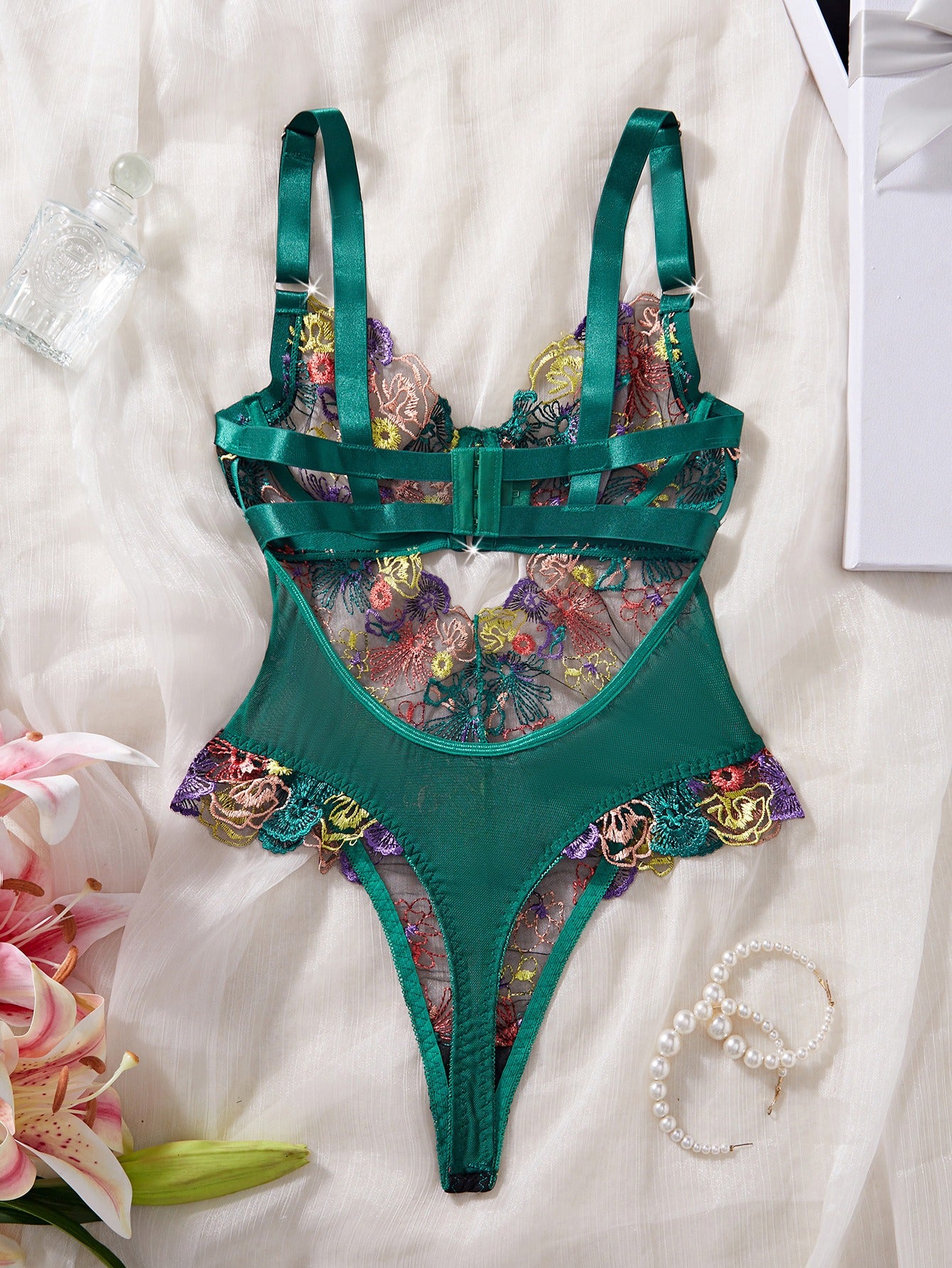 Midnight Collar Nakışlı Bodysuit