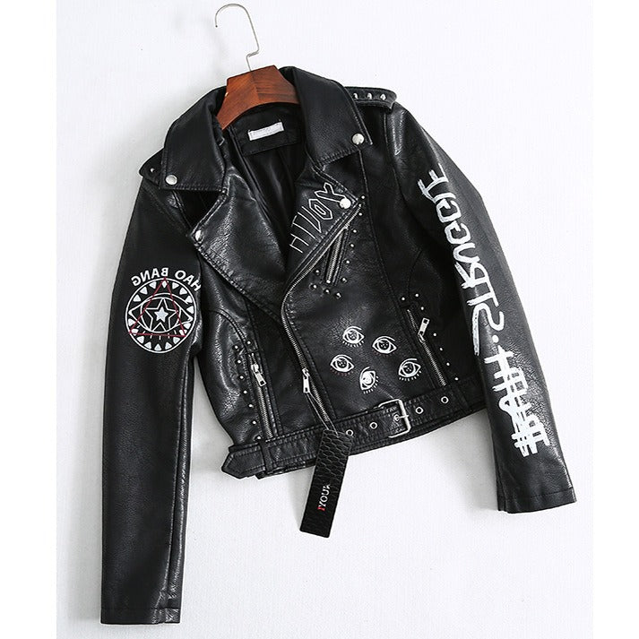 Taliningrad Punk Tarzı Deri Ceket