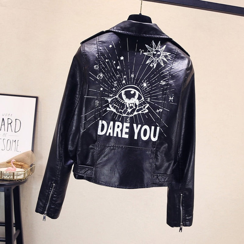 Taliningrad Punk Tarzı Deri Ceket