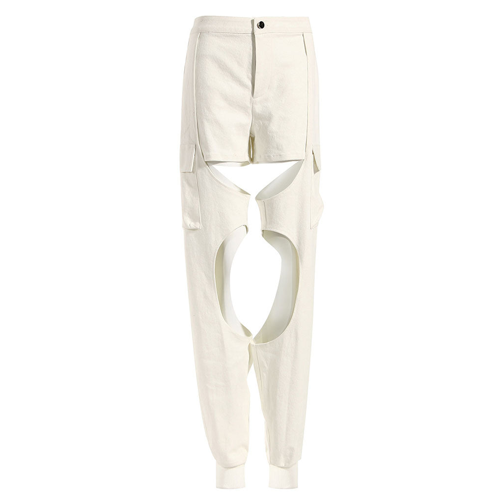 Sexy Lisa Cutout Denim Jogger Pantolon