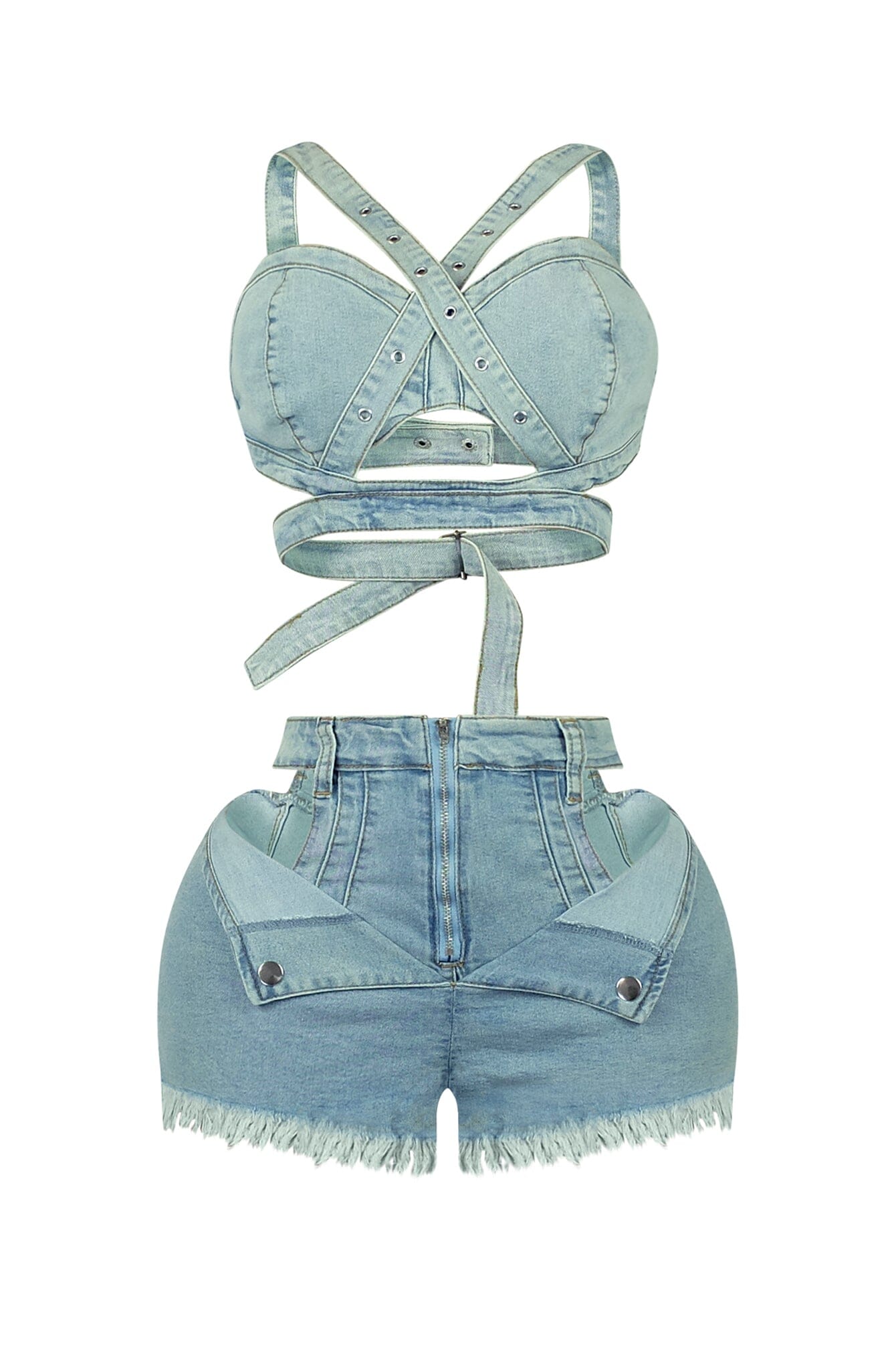 Stop Talking Alt Üst Denim Takım