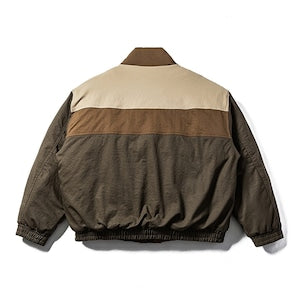 LUZZ Renk Bloklu Dik Yaka Büyük Cepli Pamuklu Mont