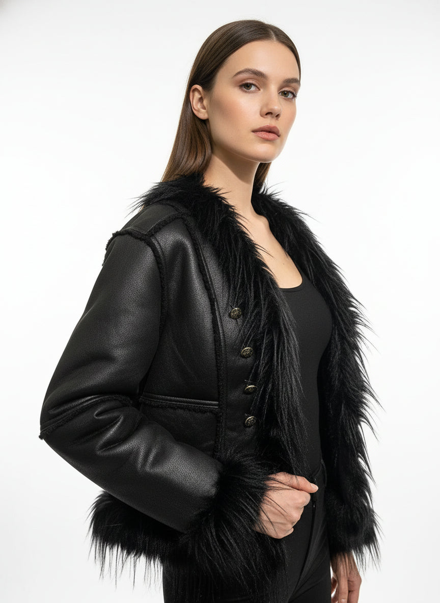 Noir Lynx kürk ceket