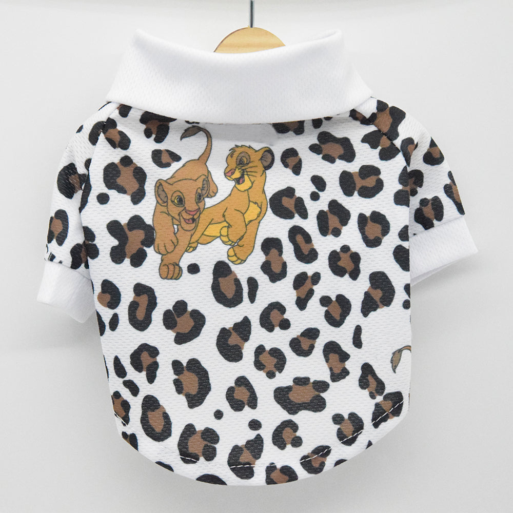 Doggo Lion Print Dog Polo Shirt Summer