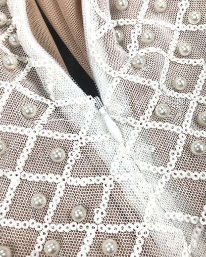 Velvet Rush İnci Detay Elbise