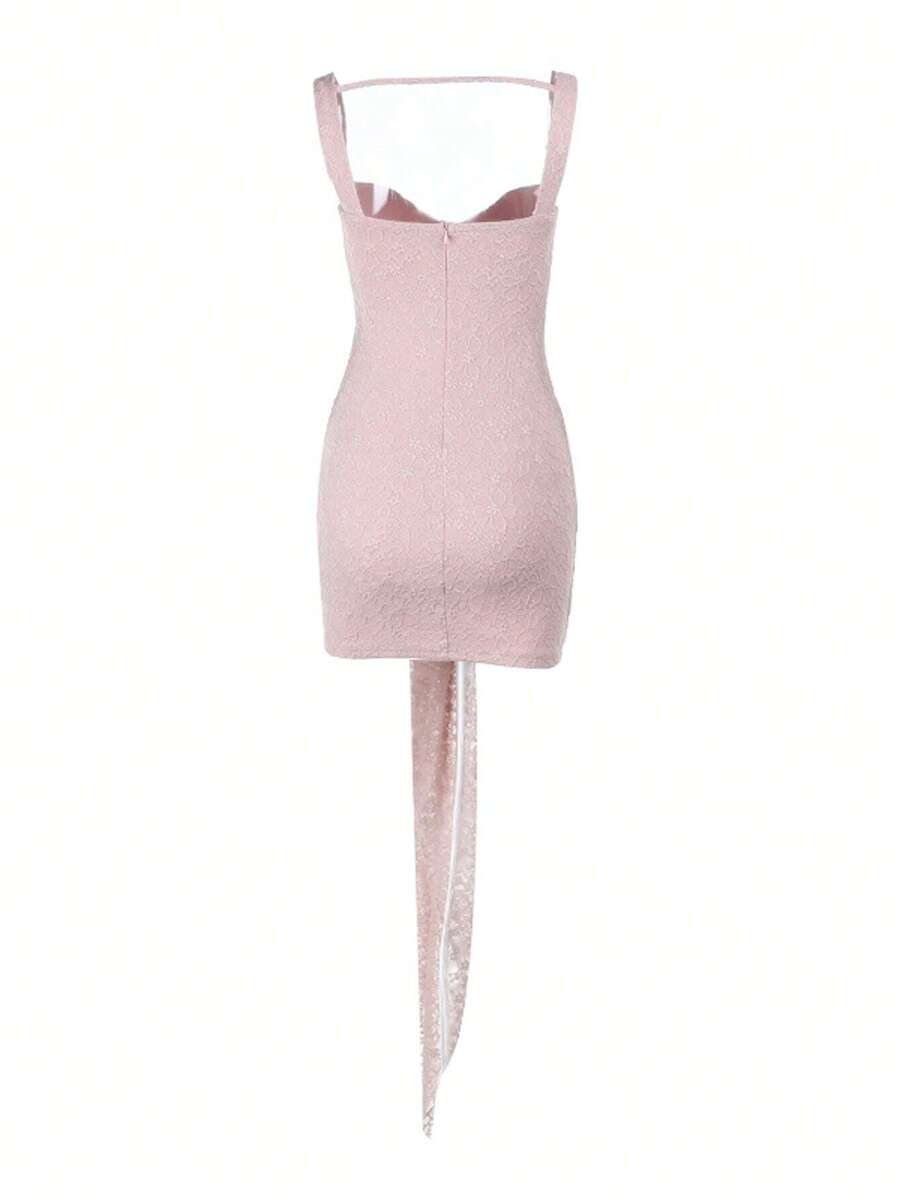 Fille De Fer Dantel Mini Elbise