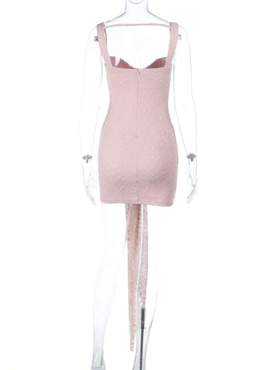 Fille De Fer Dantel Mini Elbise