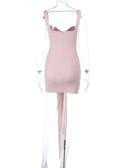 Fille De Fer Dantel Mini Elbise