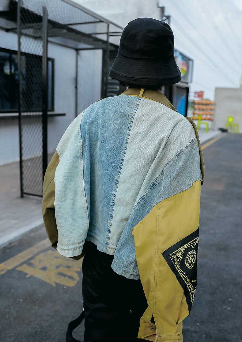 LUZZ Denim Detay Dik Yaka Ceket