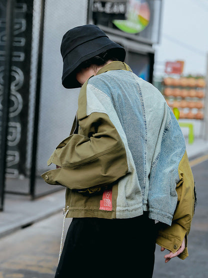 LUZZ Denim Detay Dik Yaka Ceket