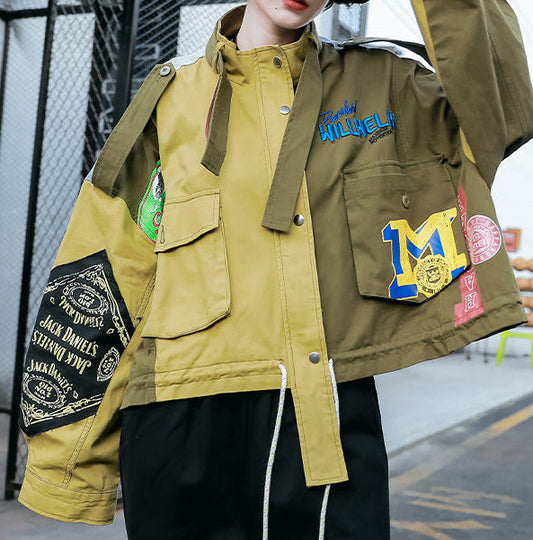 LUZZ Denim Detay Dik Yaka Ceket