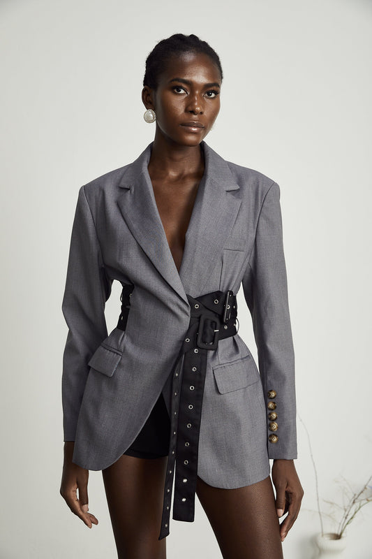Teodora Kuşaklı Blazer Ceket