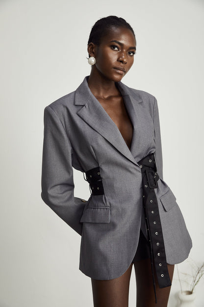 Teodora Kuşaklı Blazer Ceket
