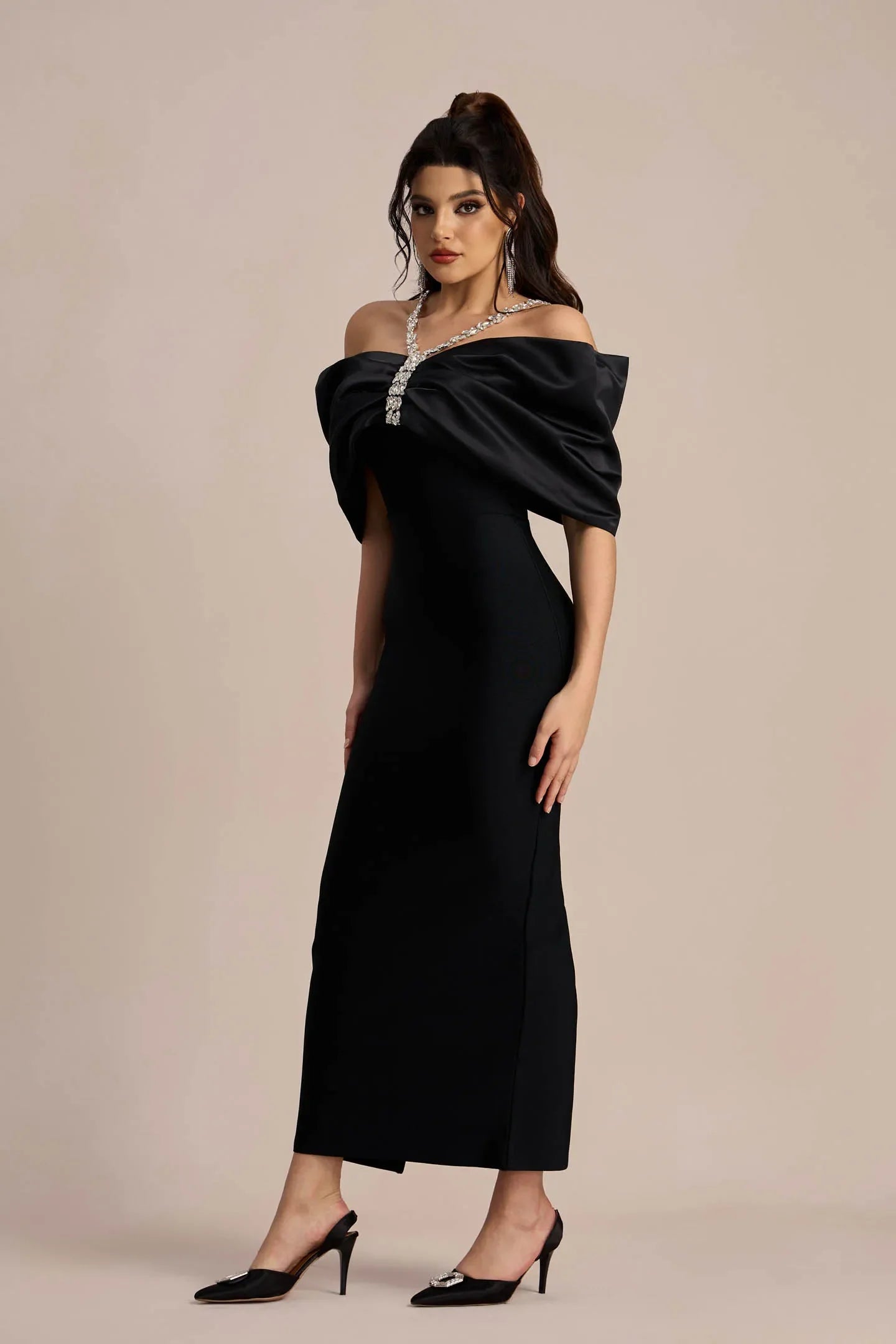 Amber Eclipse Midi Elbise