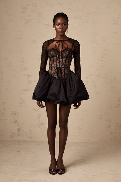 Midnight Widow Mini Korse Elbise