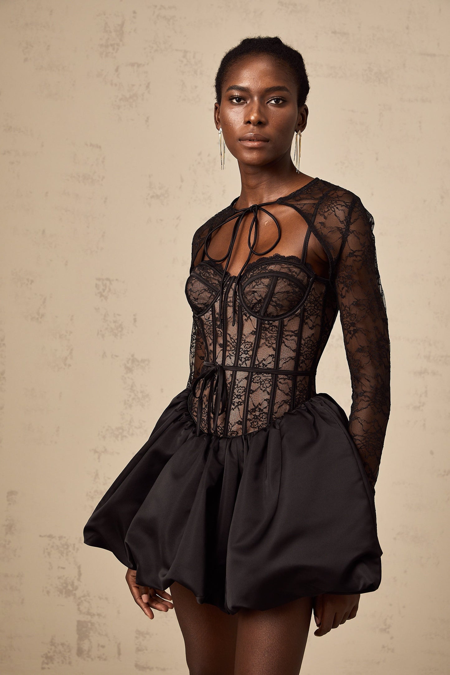 Midnight Widow Mini Korse Elbise