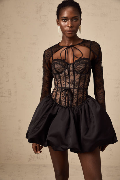 Midnight Widow Mini Korse Elbise