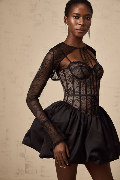 Midnight Widow Mini Korse Elbise