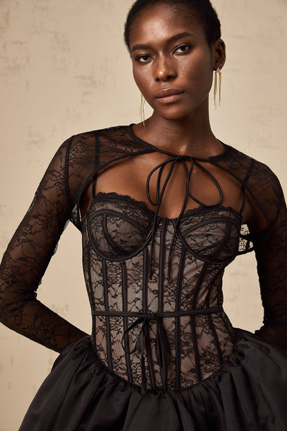 Midnight Widow Mini Korse Elbise