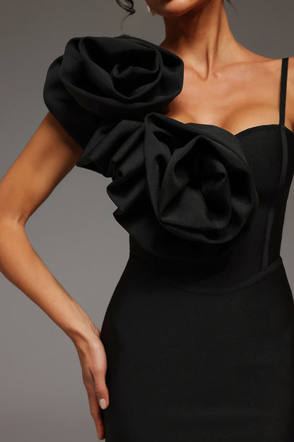 Bella Mia Halter Yaka Çiçekli Midi Elbise