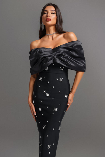 Odessa Taş Detaylı Maksi Elbise