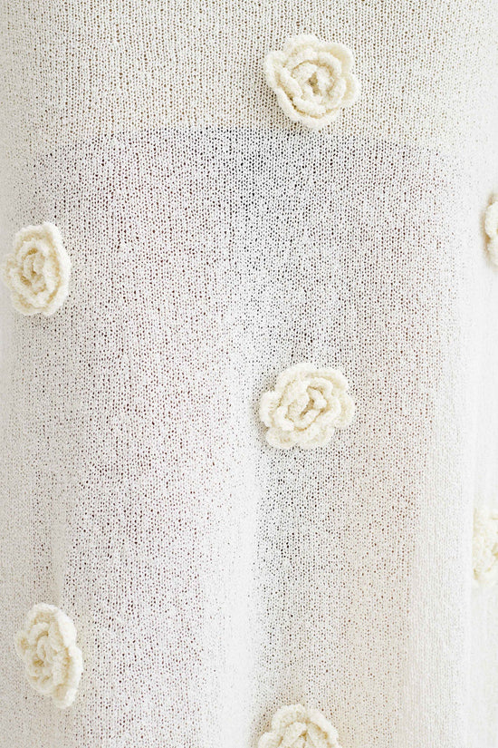 Infinite Rush Örme Gül Detaylı Uzun Elbise