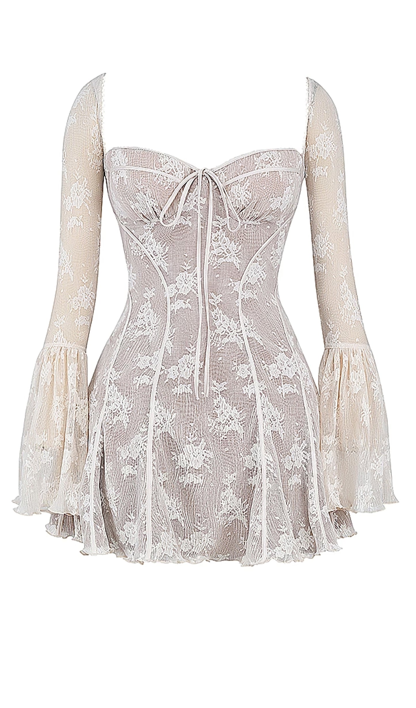 Tinsel Mirage Fildişi Dantelli Mini Elbise