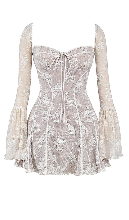 Tinsel Mirage Fildişi Dantelli Mini Elbise