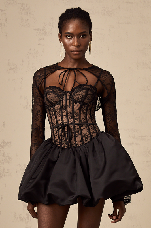 Midnight Widow Mini Korse Elbise