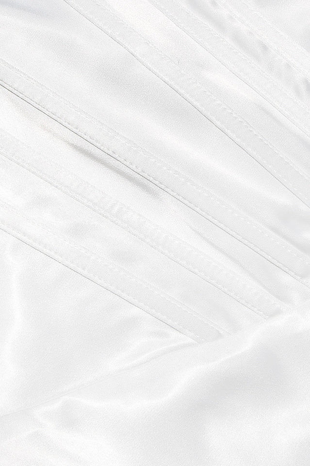 Leona Vintage Krem Boncuklu Straplez Elbise