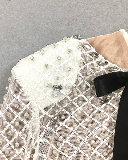 Velvet Rush İnci Detay Elbise