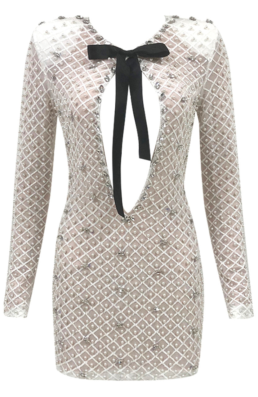 Velvet Rush İnci Detay Elbise