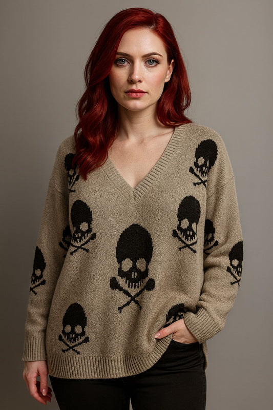 Girl Go 2 Skull Örme Kazak