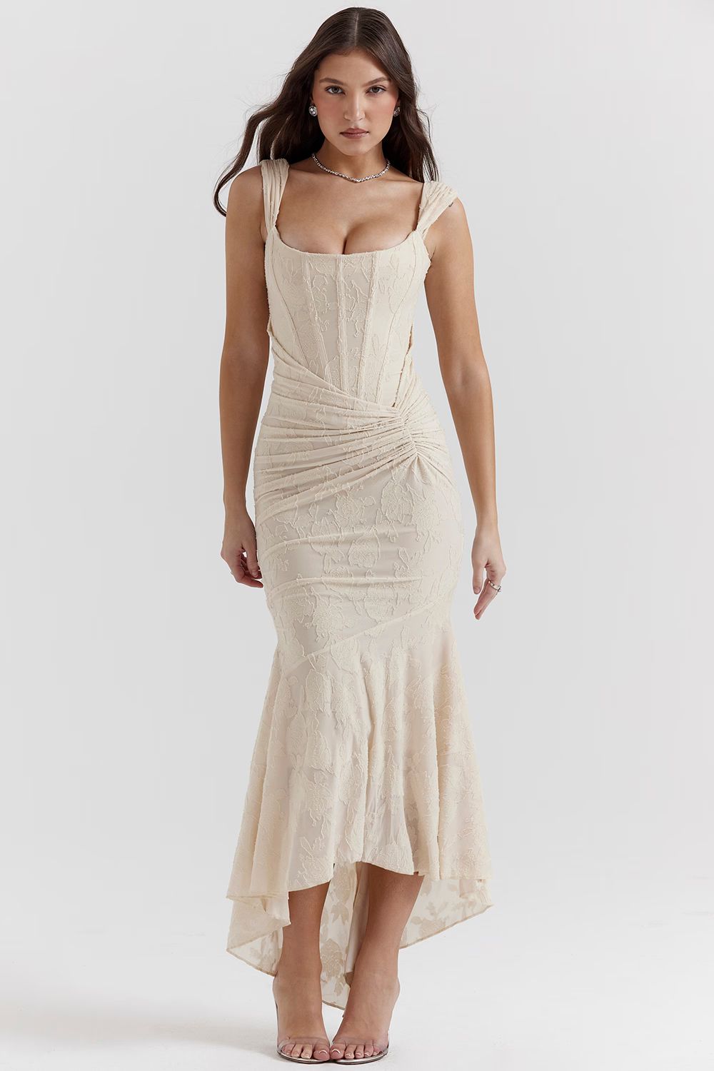 Stephanie Lace Midi Elbise