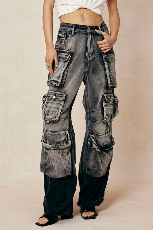 Chrome Fade Multi Pocket Kargo Pantolon