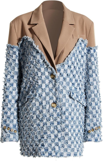 Moss Reverie Patchwork Kot Detaylı Blazer