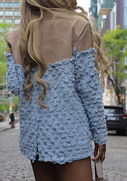 Moss Reverie Patchwork Kot Detaylı Blazer