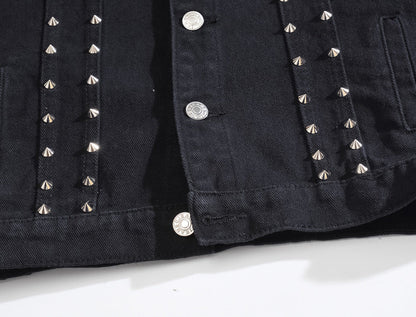 Edgy Studs Denim Vest