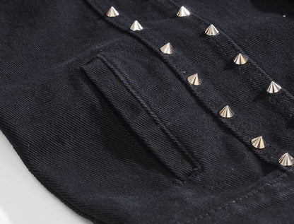 Edgy Studs Denim Vest