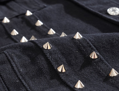 Edgy Studs Denim Vest