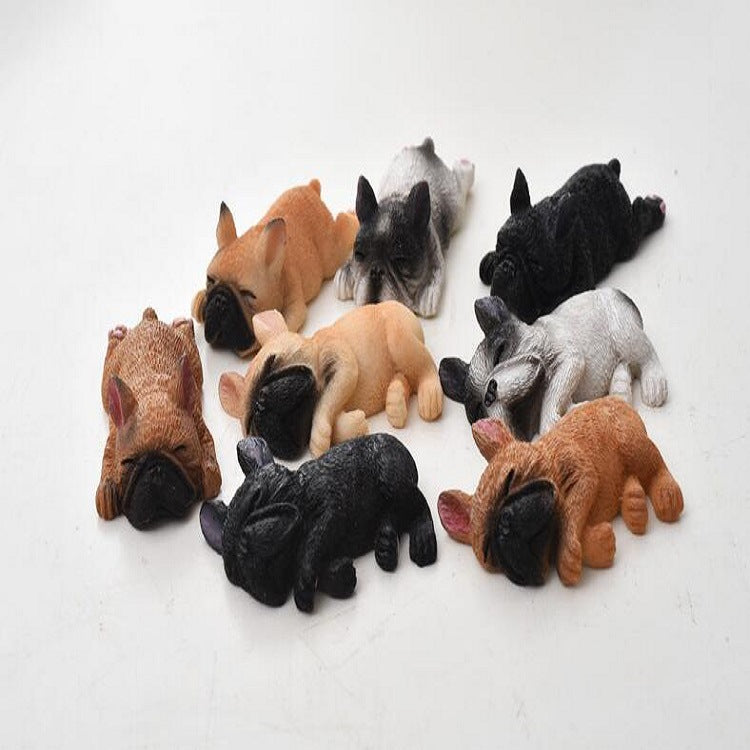 Küçük Fransız Bulldog  8 li set özel tasarım sevimli uykulu serisi buzdolabı mıknatısı bebek güçlü manyetik çıkartmalar