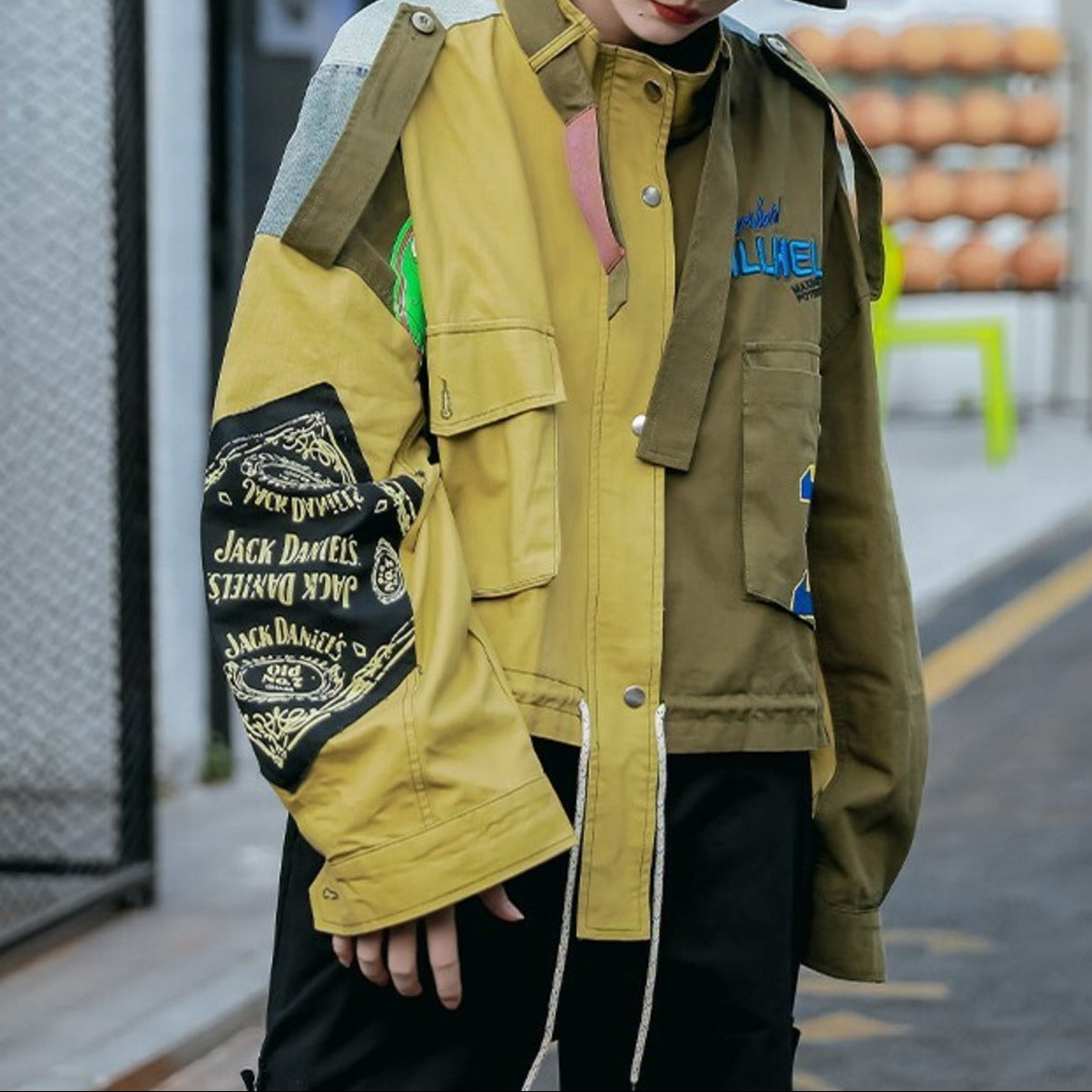 LUZZ Denim Detay Dik Yaka Ceket