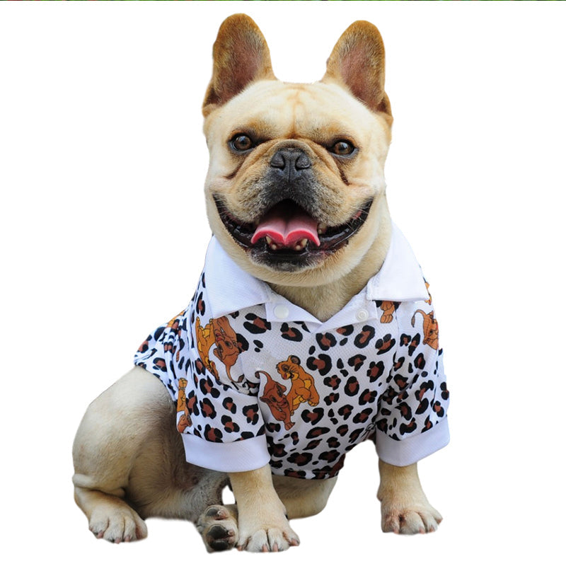 Doggo Lion Print Dog Polo Shirt Summer