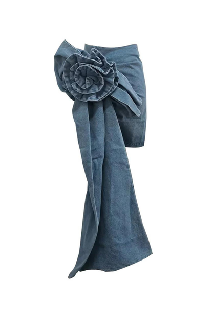 Floral Mini Denim Etek