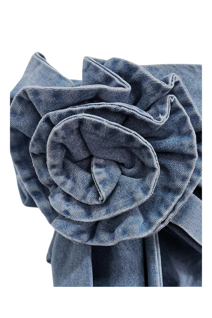 Floral Mini Denim Etek