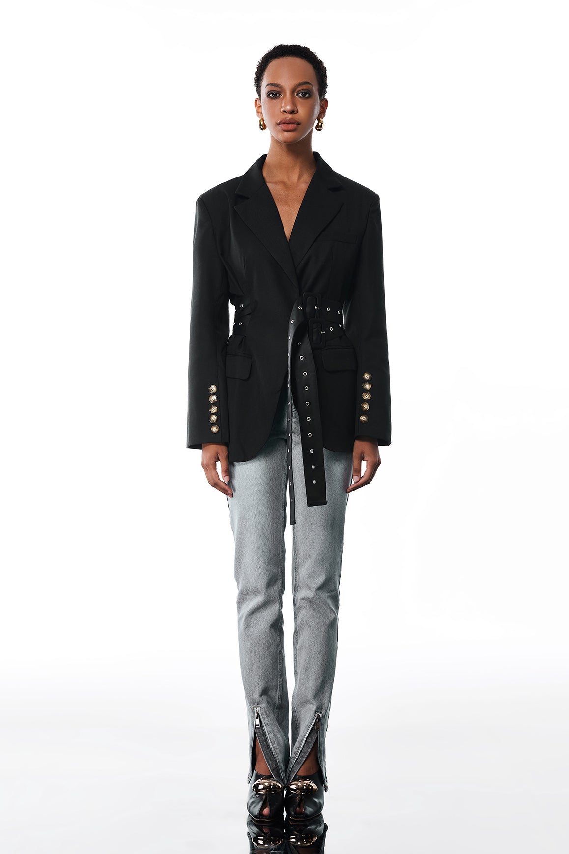 Aibhne Tokalı Yakalı Blazer (Siyah)