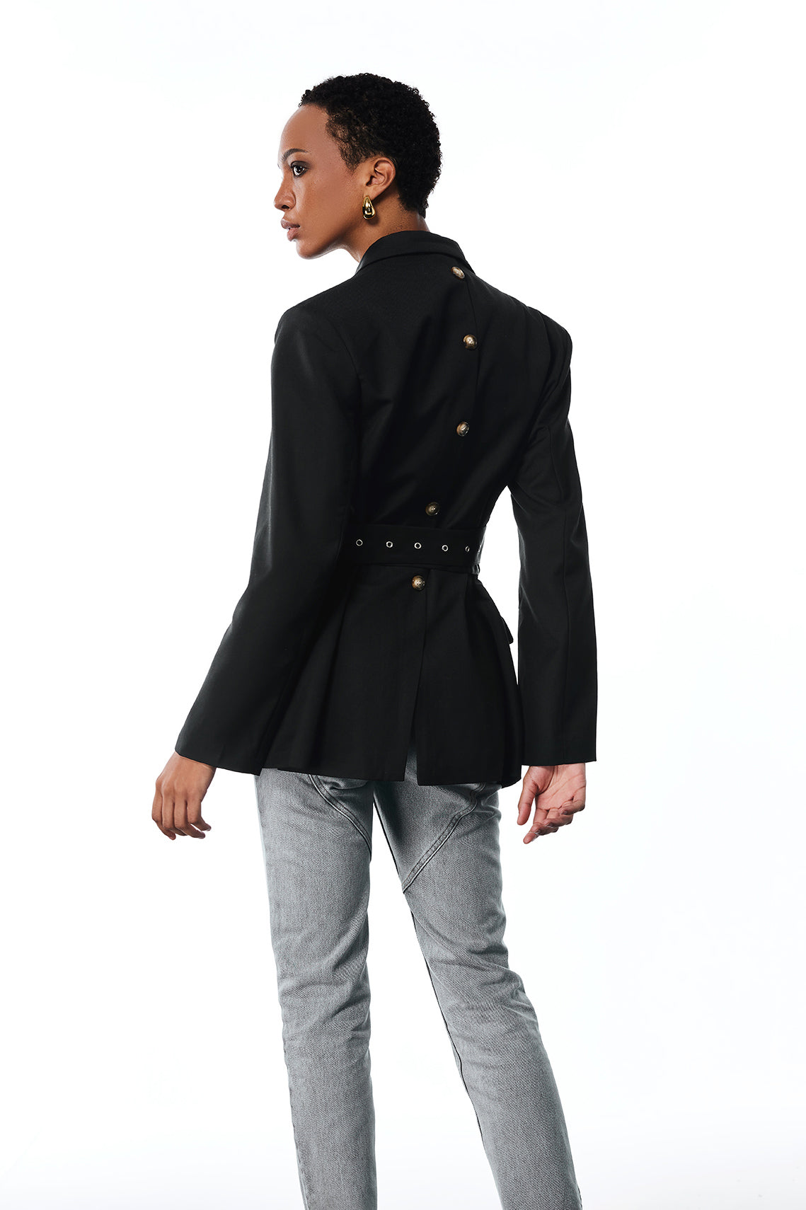 Aibhne Tokalı Yakalı Blazer (Siyah)