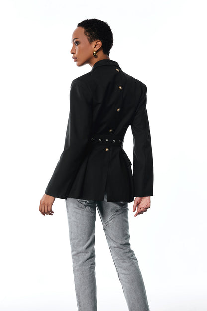 Aibhne Tokalı Yakalı Blazer (Siyah)