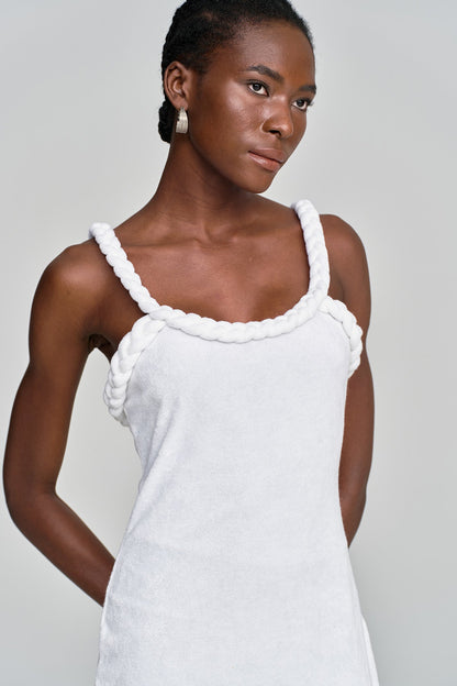 Alvis Vücuda Oturan Püsküllü Bükümlü Örgü Maxi Elbise