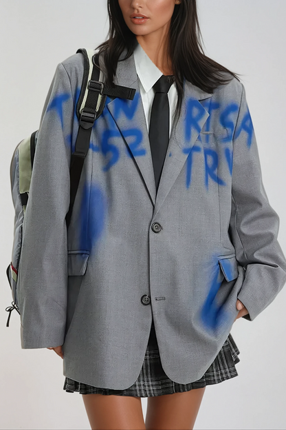 Alysha Grafiti Yakalı Blazer